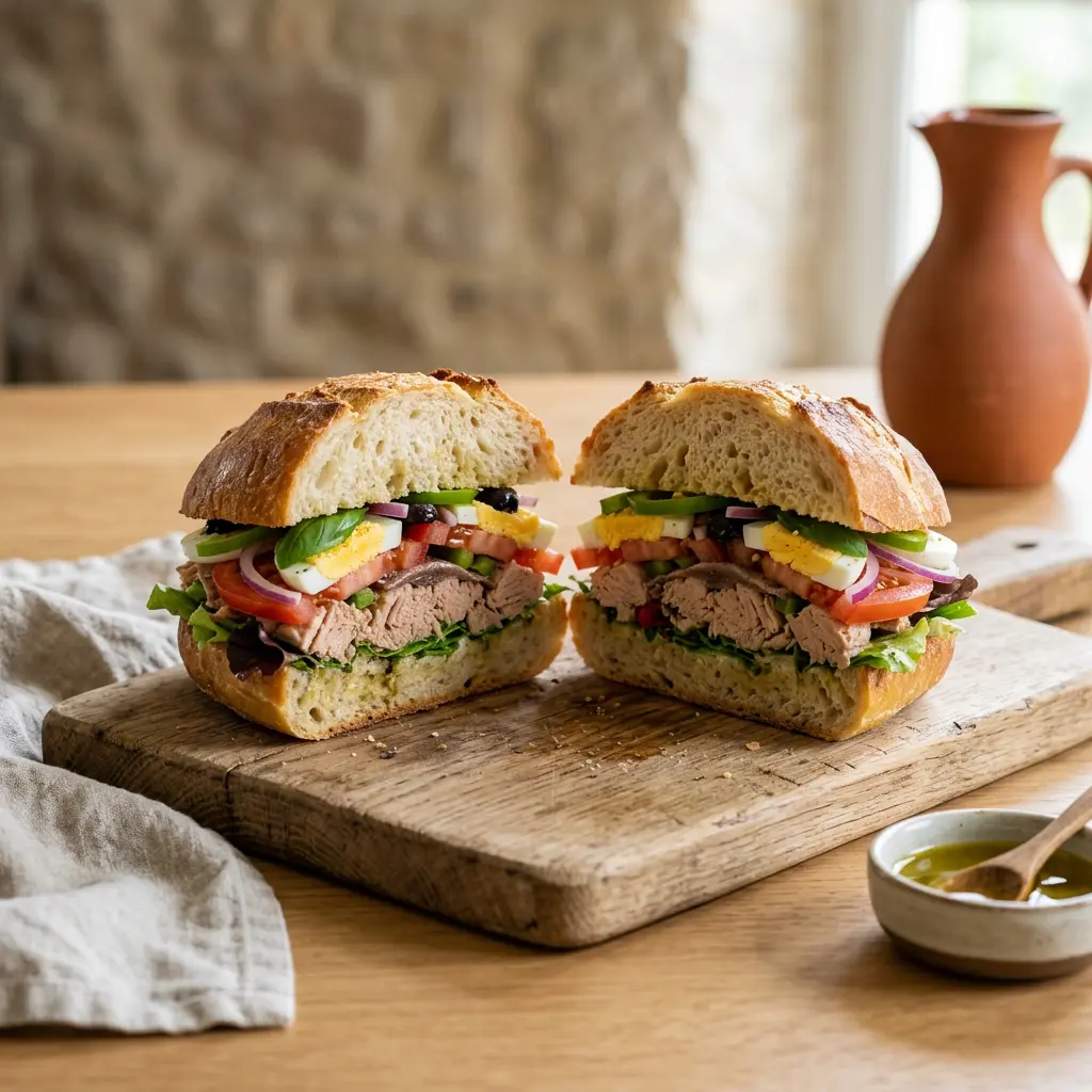 Photo de Pan bagnat prêt à servir
